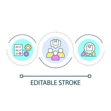 Customers feedback on product loop concept icon Stock Illustration