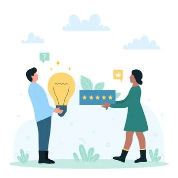 Customers feedback on quality of service improvement, idea suggestion and tiny Stock Illustration