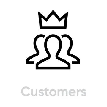 Customers icon. Editable Vector Outline. Stock Illustration