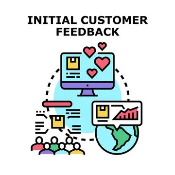 Customers providing online feedback and satisfaction analysis Stock Illustration