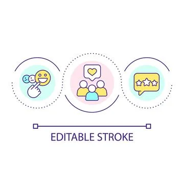 Customers satisfaction loop concept icon Illustrazione stock
