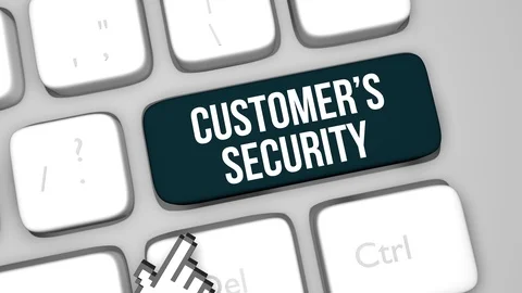 Customers Security concept keyboard key animation Stock Footage 91547336