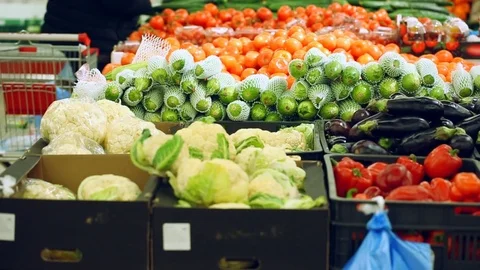 Customers at vegetable shop Stock Footage 83932815