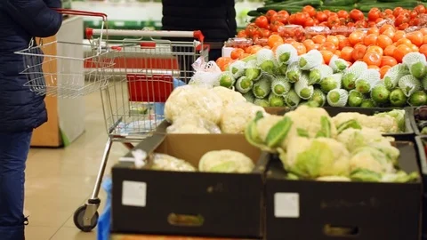 Customers at vegetable shop Stock Footage 83932822