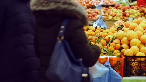Customers at vegetable shop Stock Footage 83932856