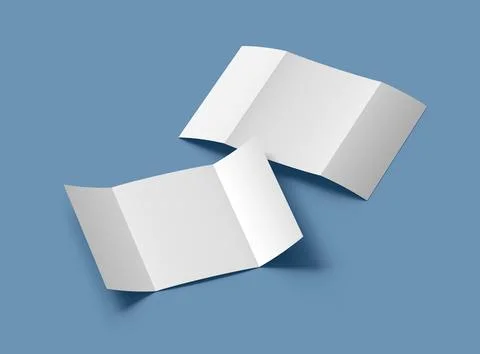 Customizable A4 Gate Fold Brochure Mockup to present your design. 3d render Stock Illustration