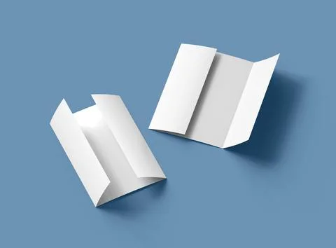 Customizable A4 Gate Fold Brochure Mockup to present your design. 3d render Stock Illustration