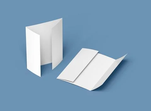 Customizable A4 Gate Fold Brochure Mockup to present your design. 3d render Stock Illustration