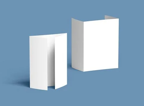 Customizable A4 Gate Fold Brochure Mockup to present your design. 3d render Stock Illustration