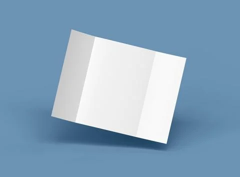 Customizable A4 Gate Fold Brochure Mockup to present your design. 3d render Stock Illustration