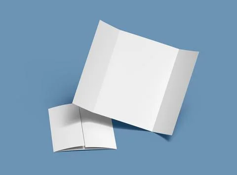 Customizable A4 Gate Fold Brochure Mockup to present your design. 3d render Stock Illustration