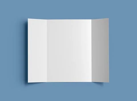Customizable A4 Gate Fold Brochure Mockup to present your design. 3d render Stock Illustration