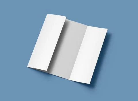 Customizable A4 Gate Fold Brochure Mockup to present your design. 3d render Stock Illustration