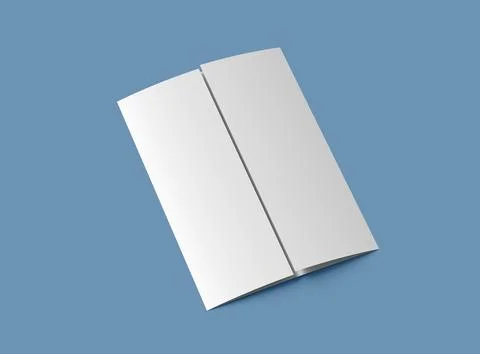 Customizable A4 Gate Fold Brochure Mockup to present your design. 3d render Stock Illustration