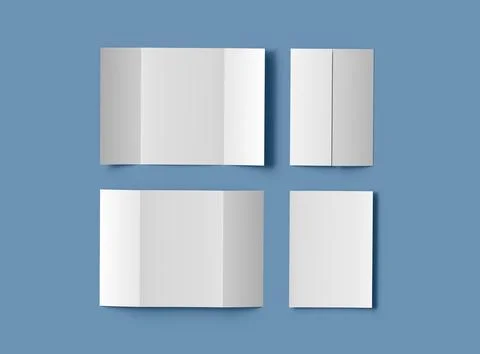 Customizable A4 Gate Fold Brochure Mockup to present your design. 3d render Stock Illustration