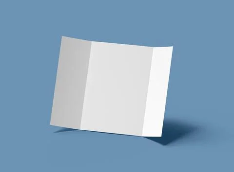 Customizable A4 Gate Fold Brochure Mockup to present your design. 3d render Stock Illustration