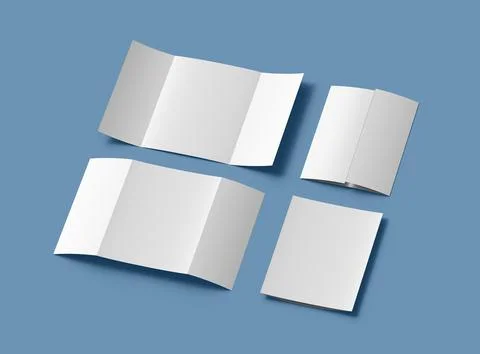 Customizable A4 Gate Fold Brochure Mockup to present your design. 3d render Stock Illustration