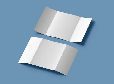 Customizable A4 Gate Fold Brochure Mockup to present your design. 3d render Stock Illustration