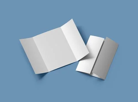 Customizable A4 Gate Fold Brochure Mockup to present your design. 3d render Stock Illustration