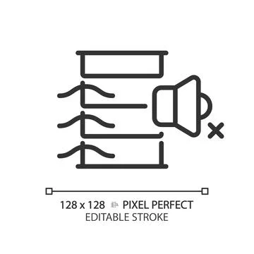 Customizable acoustic louvres black thin linear icon Stock Illustration