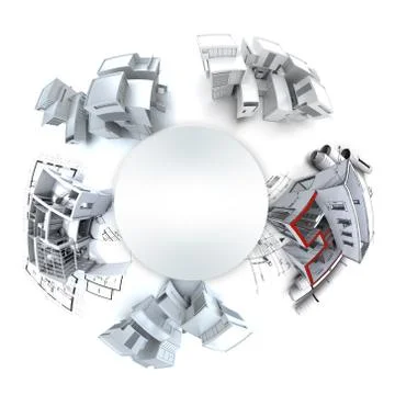 Customizable architecture projects Stock Illustration