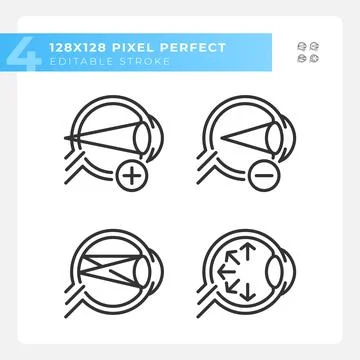 Customizable black simple eye care icons collection Stockillustratie