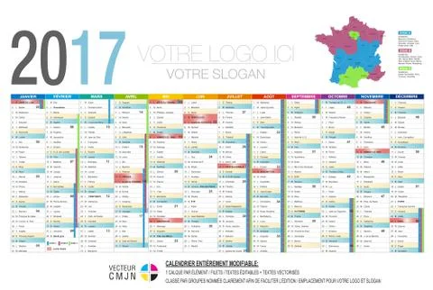 Customizable calendar 2017 Stock Illustration