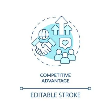 Customizable competitive advantage linear icon FDI concept Stock-Illustration