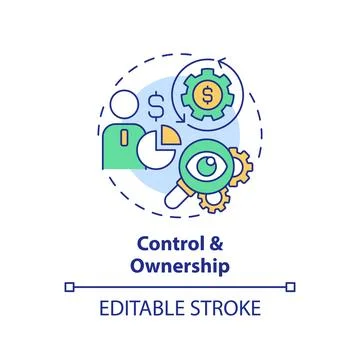Customizable control and ownership icon FDI concept Stock Illustration