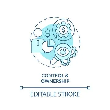 Customizable control and ownership linear icon FDI concept Stock Illustration