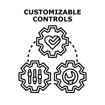 Customizable controls icon concept for settings management Illustrazione stock