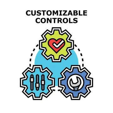 Customizable controls icon concept for settings management Stock Illustration