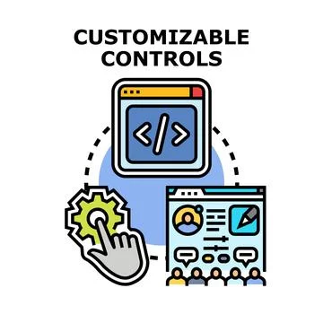 Customizable controls managing web application settings for user preferences Stockillustratie