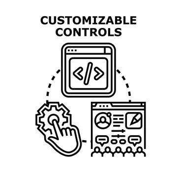 Customizable controls managing web application settings for user preferences Stock Illustration
