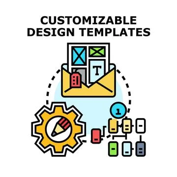 Customizable design templates creating digital content solutions 库存插图