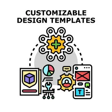 Customizable design templates creating unique digital layouts Stock Illustration