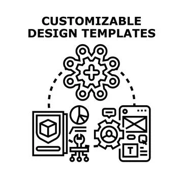 Customizable design templates creating unique digital layouts Stock Illustration