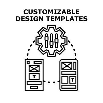 Customizable design templates for responsive user interfaces Иллюстрация