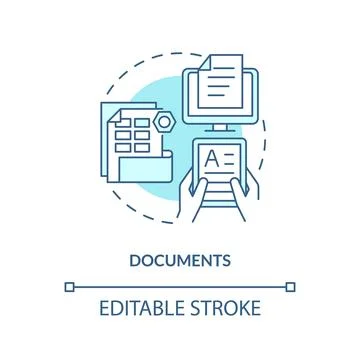 Customizable documents blue linear icon concept イラスト素材