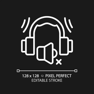 Customizable earmuffs white thin linear icon Stock Illustration