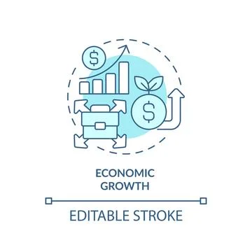 Customizable economic growth linear icon FDI concept Stock Illustration