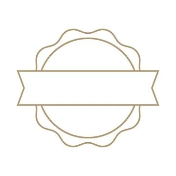 Customizable empty vector banner with circular scalloped edge and horizontal Stock Illustration