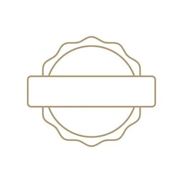 Customizable empty vector ideal with circular scalloped edge and horizontal Stock Illustration