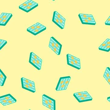 Customizable features isometric icon seamless pattern Illustrazione stock