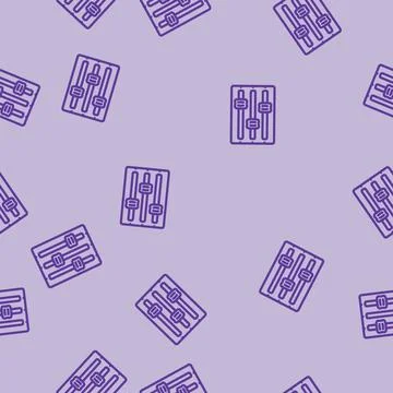 Customizable features line vector seamless pattern Illustrazione stock