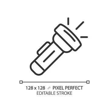 Customizable flashlight simple thin linear black icon Stock Illustration