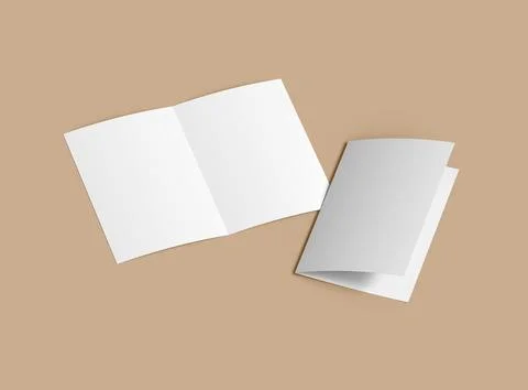 Customizable Half Fold 8x11 letter brochure mockup to present your design. .. Stock Illustration
