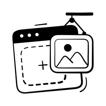 A customizable hand drawn icon of ui image placeholder 스톡 일러스트