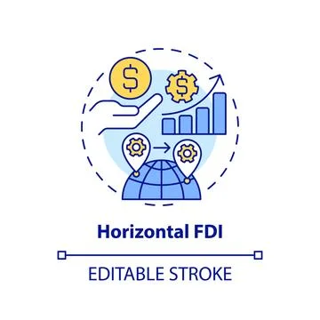 Customizable horizontal FDI icon Stock Illustration