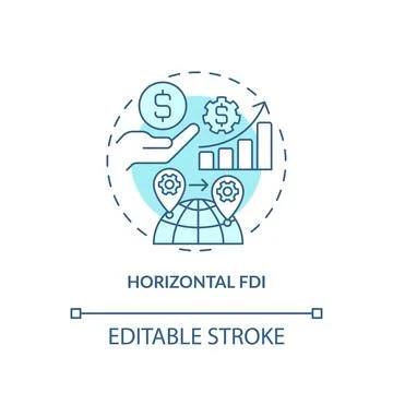 Customizable horizontal FDI linear icon Stock Illustration